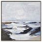 Large Landscape Painting, Abstract Art, Handmade. Palette Knife Painting. Black, white, gray, blue, etc. : To see details of the painting, please click ZOOM to enlarge the images.  Reviews: www.etsy.com/shop/CelineZiangArt/reviews?ref=shop_info  Welcome t