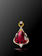 call me pendant..haha/////// pink toumaline set with diamond in IN 18K gold design by632002261@qq.comv: 