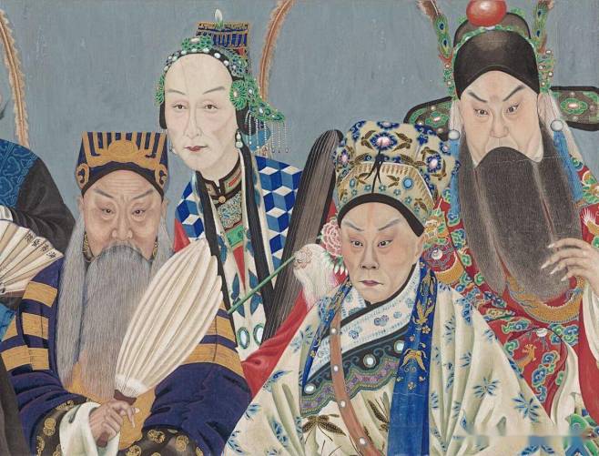 光绪、同光十三绝重彩图卷_沈容 :  光...