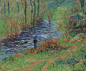 Henry Moret-PECHEUR AU BORD DE LA RIVIERE