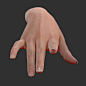 3d realistic female hand rigged