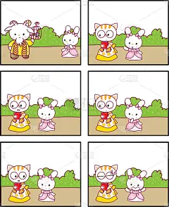 矢量卡通兔子公主漫画故事