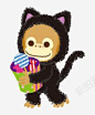 卡通猴子猴素描抱着零食的 设计图片 免费下载 页面网页 平面电商 创意素材