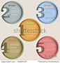 Round numbered banners in retro colors. Creative design template