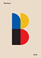 B for Bauhaus by JUNIQE | #Abstract #Geometric #Blue #Ivory #Red #JUNIQE | See more designs at www.juniqe.co.uk