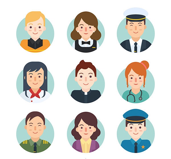 微笑职业人物头像