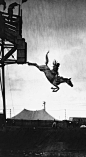 Sonora and Her Diving Horse. Calgary Stampede 1925.