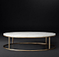 RH Modern's Nicholas Marble Round Collection - Black Marble &#;38 Burnished Brass