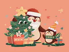 【十二月】日历小场景插画