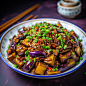 美味的一盘红烧茄子素材图