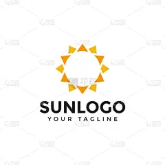 abstract sun logo design template