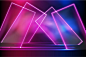 彩色抽象几何形状的科幻赛博朋克风格霓虹灯背景矢量图素材