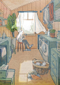 #饭の壁纸# 晚安！（插画师：chatte）