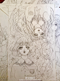 水彩画 手绘 插画 女孩 作者微博by 森眠子 清新 少女心  花 童话 线稿 步骤 