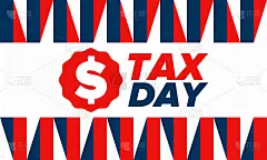 美国的国家纳税日。联邦报税截止日期。个人所得税申报表必须向联邦政府提交的日子。美国爱国的海报。矢量图