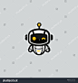 Cute Robot Logo  Design Template.机械人，机器人