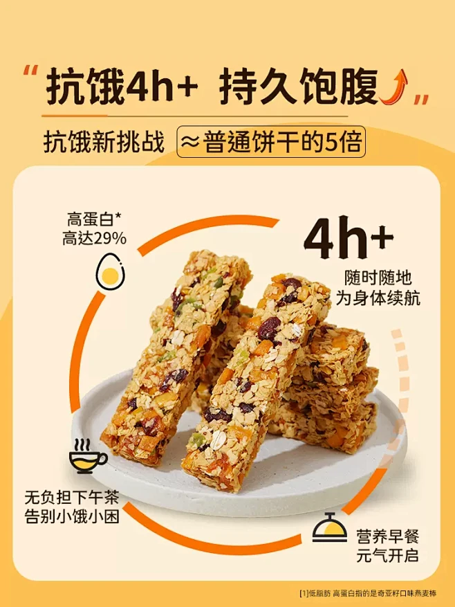 蛋白棒饼干0低无糖精脂肪卡热量燕麦能量代...