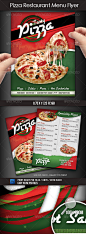 打印模板 - 披萨餐厅菜单传单| GraphicRiver