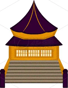 亚洲,传统,分离着色,房屋,矢量,建筑,插画,建造