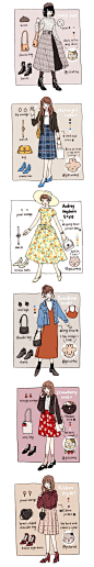 少女绘 / 日系少女穿搭分享 <br/>插画师PeiLu笔下的日系女孩的日常穿搭  小细节和配饰都画得很详细了，学习色彩搭配做精致女孩。<br/>ɪɴs : ᴘsʟᴜ0423 ​​​​