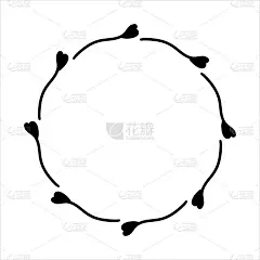 矢量手绘框架与心
