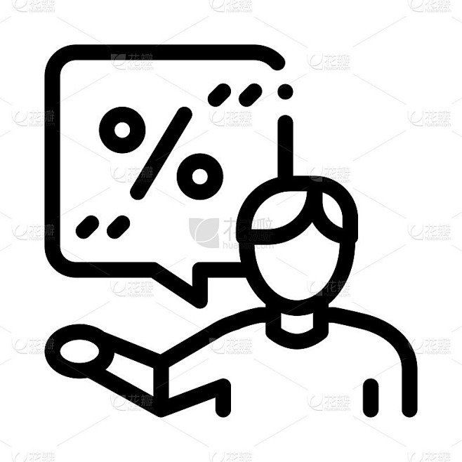 客户讨价还价黑色图标矢量插图