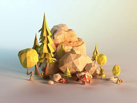 lowpoly rocks