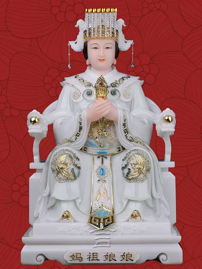 妈祖雕像天上圣母娘娘神像汉白玉海神妈祖神像家用摆件妈祖摆件-淘宝网-花瓣网