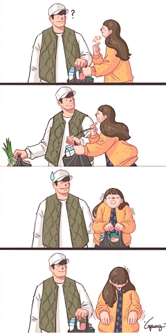 丨亍丨采集到情侣插画
