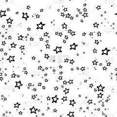 无缝模式与手绘星星。涂鸦风格矢量插图孤立的白色背景。用于室内设计、墙纸、包装、海报、卡片。