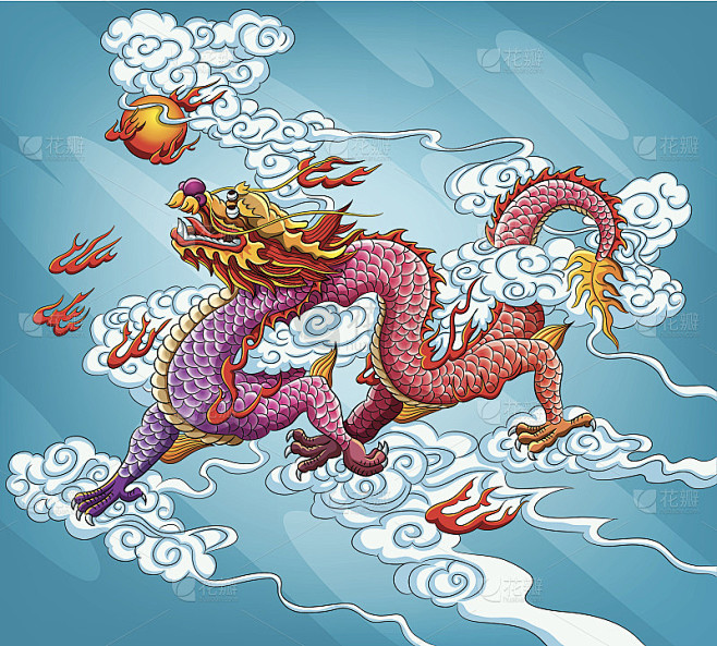 中国龙的画