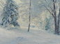 冬景色 | Walter Launt Palmer (American，1854-1932)