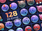 HUUUGE Gradient And Gold Emoji 3D Pack 120款创意潮流3D立体emoji表情包png免抠icon图标插画设计素材 - UIGUI