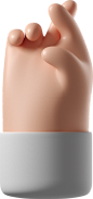 White skin hand with crossed fingers PNG, SVG