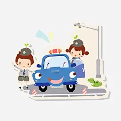 卡通人物_新图网 https://ixintu.com 卡通人物 小女孩 女孩 人物 卡通 少女 插画 彩绘 卡通场景 卡通背景 车子