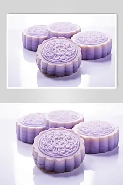 AI数字33D立体玻璃中秋节月饼玉兔模型
