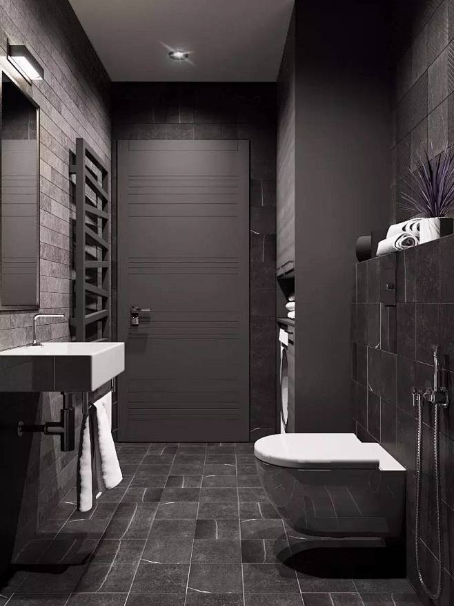卫生间 淋浴 浴室 洗手台 化妆 黑白 ...