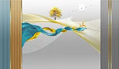 靓十098-北欧欧式抽象线条麋鹿