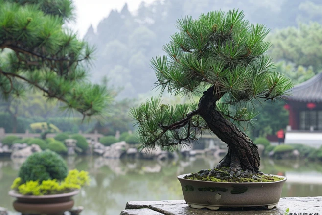 松柏盆景高清图片-花瓣网