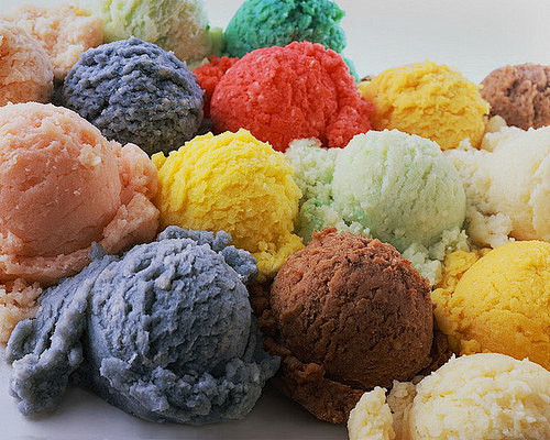 colorful ice creams ...