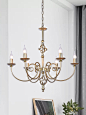 北欧式复古美式简约个性艺术时尚铁艺客厅卧室吊灯法式创意吊灯具-淘宝网