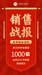 金融保险喜报表彰销售战报激励成员