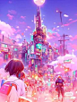 其中包括图片：审美积累美国插画师Holosomnia