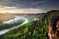 General 1920x1280 landscape nature river canyon forest mist cliff clouds sunset spring Czech Republic