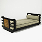 Andre Sornay; Lacquered Wood and Mahogany Daybed, 1940s.