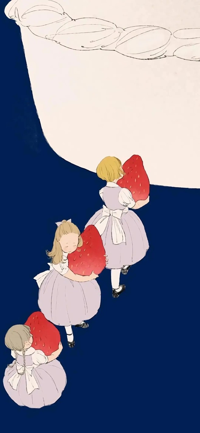 女孩  插画 背景  壁纸  