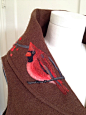 Red Cardinal Needle Felted Woman's Swing Cape made from Felted Wool by Val's Art Studio