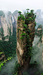  这些中国的山是在电影“阿凡达”的灵感创造环境，它们是大自然的奇迹。