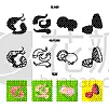 清新,餐馆,图标,可爱的,果冻,触须,菜单,食品,动物,龙虾