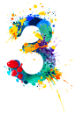 png素材 彩绘泼墨文字数字设计 创意文本艺术字设计 阿拉伯数字  3<br/><a class="text-meta meta-mention" href="/gr9i3ikqu7/">@冒险家的旅程か★</a>